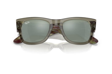 Image of Ray-Ban RB0840S Mega Wayfarer Sunglasses, Transparent Green Frame, Grey Mirror Lens, 51, RB0840S-66355C-51