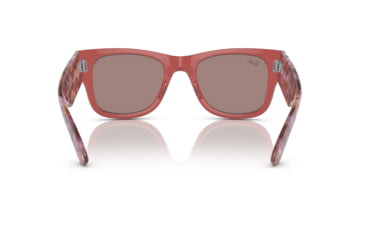 Image of Ray-Ban RB0840S Mega Wayfarer Sunglasses, Transparent Pink Frame, Brown Mirror Dark Red Lens, 51, RB0840S-66372K-51