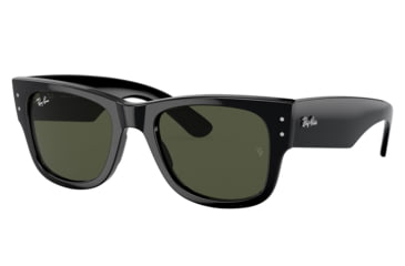 Image of Ray-Ban RB0840SF Mega Wayfarer Sunglasses, Black Frame, Green Lens, Asian Fit, 52, RB0840SF-901-31-52