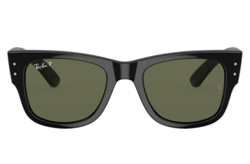 Image of Ray-Ban RB0840SF Mega Wayfarer Sunglasses, Black Frame, Green Polarized Lens, Asian Fit, 52, RB0840SF-901-58-52