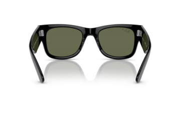 Image of Ray-Ban RB0840SF Mega Wayfarer Sunglasses, Black Frame, Green Polarized Lens, Asian Fit, 52, RB0840SF-901-58-52