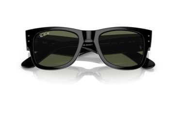 Image of Ray-Ban RB0840SF Mega Wayfarer Sunglasses, Black Frame, Green Polarized Lens, Asian Fit, 52, RB0840SF-901-58-52