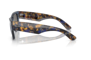 Image of Ray-Ban RB0840SF Mega Wayfarer Sunglasses, Transparent Dark Blue Frame, Grey Mirror Blue Lens, Asian Fit, 52, RB0840SF-6638O4-52