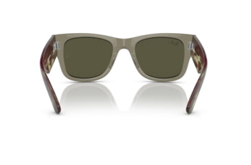Image of Ray-Ban RB0840SF Mega Wayfarer Sunglasses, Transparent Green Frame, Grey Mirror Lens, Asian Fit, 52, RB0840SF-66355C-52