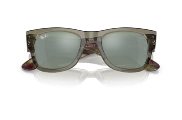 Image of Ray-Ban RB0840SF Mega Wayfarer Sunglasses, Transparent Green Frame, Grey Mirror Lens, Asian Fit, 52, RB0840SF-66355C-52