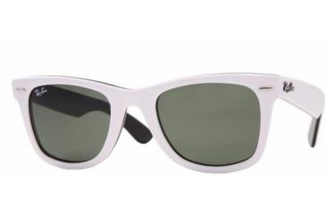 Image of Ray-Ban RB2140 SV Prescription Sunglasses - Top White On Black Crystal Green Frame / 54 mm Prescription Lenses, 956-5418