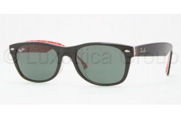 Image of Ray-Ban RB2168F Bifocal Prescription Sunglasses RB2168F-101671-5218 - Lens Diameter 52 mm, Frame Color Top Black on Texture Red