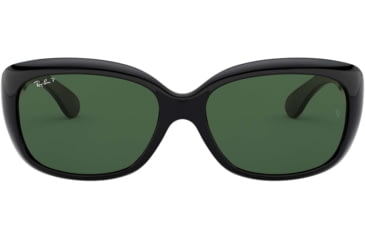 Image of Ray-Ban RB4101 Jackie Ohh Sunglasses - Women's, Black Frame, Crystal Green Polarized Lenses, 601-58-5817