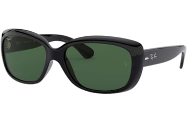 Image of Ray-Ban RB4101 Jackie Ohh Sunglasses - Women's, Black Frame, Crystal Green Polarized Lenses, 601-58-5817