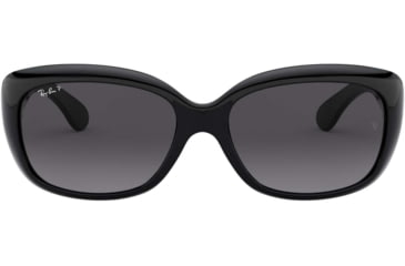 Image of Ray-Ban RB4101 Jackie Ohh Sunglasses - Women's, Shiny Black Frame, Grey Gradient Dark Grey Polar Lenses, 601/T3-58