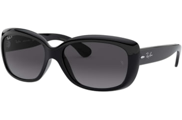 Image of Ray-Ban RB4101 Jackie Ohh Sunglasses - Women's, Shiny Black Frame, Grey Gradient Dark Grey Polar Lenses, 601/T3-58