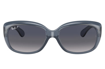 Image of Ray-Ban RB4101 Jackie Ohh Sunglasses - Womens, Transparent Dark Brown Frame, Blue Gradient Lens, Polarized, 58, RB4101-659278-58