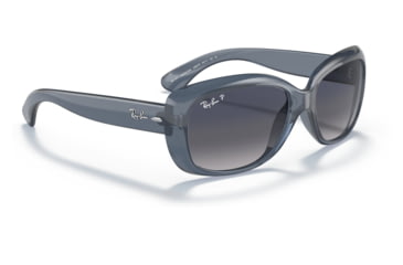 Image of Ray-Ban RB4101 Jackie Ohh Sunglasses - Womens, Transparent Dark Brown Frame, Blue Gradient Lens, Polarized, 58, RB4101-659278-58