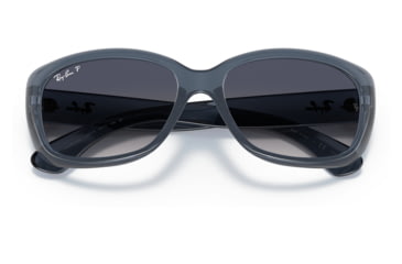 Image of Ray-Ban RB4101 Jackie Ohh Sunglasses - Womens, Transparent Dark Brown Frame, Blue Gradient Lens, Polarized, 58, RB4101-659278-58