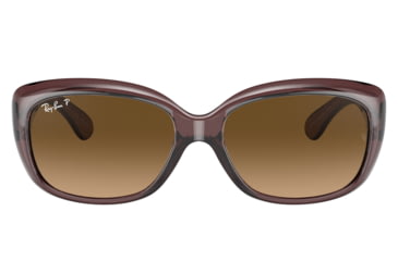 Image of Ray-Ban RB4101 Jackie Ohh Sunglasses - Womens, Transparent Dark Brown Frame, Brown Gradient Lens, Polarized, 58, RB4101-6593M2-58