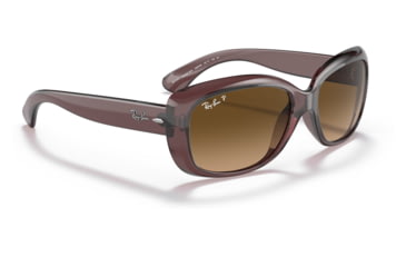 Image of Ray-Ban RB4101 Jackie Ohh Sunglasses - Womens, Transparent Dark Brown Frame, Brown Gradient Lens, Polarized, 58, RB4101-6593M2-58
