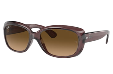 Image of Ray-Ban RB4101 Jackie Ohh Sunglasses - Women's, Transparent Dark Brown Frame, Brown Gradient Lens, Polarized, 58, RB4101-6593M2-58
