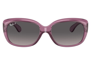 Image of Ray-Ban RB4101 Jackie Ohh Sunglasses - Womens, Transparent Violet Frame, Grey Gradient Lens, Polarized, 58, RB4101-6591M3-58