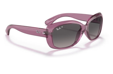 Image of Ray-Ban RB4101 Jackie Ohh Sunglasses - Womens, Transparent Violet Frame, Grey Gradient Lens, Polarized, 58, RB4101-6591M3-58