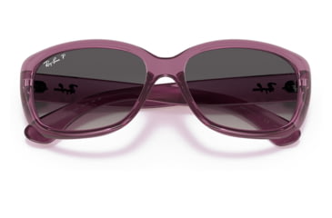 Image of Ray-Ban RB4101 Jackie Ohh Sunglasses - Womens, Transparent Violet Frame, Grey Gradient Lens, Polarized, 58, RB4101-6591M3-58