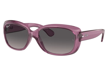 Image of Ray-Ban RB4101 Jackie Ohh Sunglasses - Women's, Transparent Violet Frame, Grey Gradient Lens, Polarized, 58, RB4101-6591M3-58