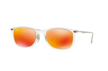 Image of Ray-Ban RB4225 Sunglasses 646/6Q-52 - Matte Trasparent Frame, Brown Mirror Orange Lenses