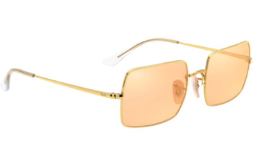 Image of Ray-Ban Rectangle 1969 Sunglasses 001/B4-54 - , Photo orange mirror gold Lenses