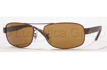 Image of Ray-Ban RB3273 Sunglasses with No-Line Progressive Rx Prescription Lenses RB3273-012-5717 - Lens Diameter: 57 mm, Frame Color: Matte Brown