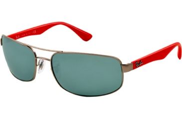 Image of Ray-Ban Bifocal Sunglasses RB3445 with Lined Bi-Focal Rx Prescription Lenses RB3445-005-40-6417 - Lens Diameter 64 mm, Frame Color Matte Silver