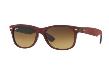 Image of Ray-Ban New Wayfarer Prescription Sunglasses RB2132 RB2132-624085-55 - Lens Diameter 55 mm, Frame Color Black/top Bordo' Alcantara