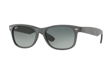 Image of Ray-Ban New Wayfarer Prescription Sunglasses RB2132 RB2132-624171-55 - Lens Diameter 55 mm, Frame Color Black/top Grey Alcantara