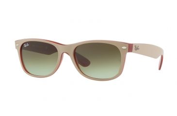 Image of Ray-Ban New Wayfarer Prescription Sunglasses RB2132 RB2132-6307A6-52 - Lens Diameter 52 mm, Frame Color Matte Beige On Opal Red