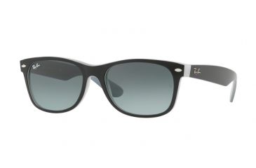 Image of Ray-Ban New Wayfarer Prescription Sunglasses RB2132 RB2132-630971-52 - Lens Diameter 52 mm, Frame Color Matte Black On Opal Ice