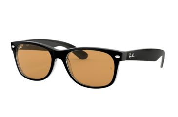 Image of Ray-Ban New Wayfarer Prescription Sunglasses, 52mm, Black/Transparent, RB2132-63983L-52-SV