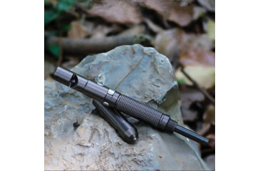 Image of ReadyMan EDC Survival Tool, 6in Overall, Fire Starter Magnesium Rod, Tungsten Steel Glass Breaker, Knife Blade, Emergency Survival Whistle, Pocket Clip, Black, EDC SURVIVAL TOOL