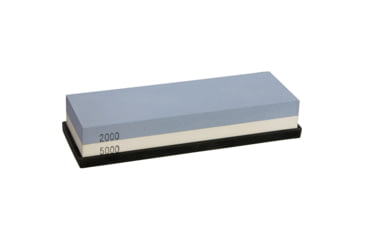 Image of Real Steel Japanese Whetstone Medium, Japanese Whetstone, 7.1in X 2.4in X 1.2in, 1.3 Lbs, Two Sided Corundum, 2000 And 5000 Grit, Includes Two Interchangeable Non-Slip Silicone Bases, W0205