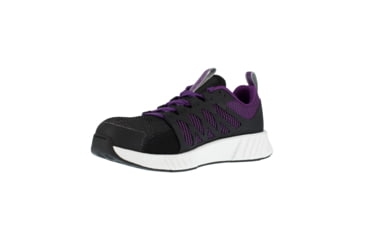 Image of Reebok Fusion Flexweave Athletic Work Shoe - Womens, Wide, Black/Purple, 8, 690774487970