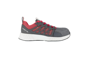 Image of Reebok Fusion Flexweave Athletic Work Shoe - Womens, Medium, Grey/Red, 8.5, 690774487338