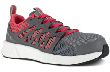 Image of Reebok Fusion Flexweave Athletic Work Shoe - Womens, Medium, Grey/Red, 8.5, 690774487338