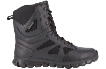 Image of Reebok Sublite Cushion Waterproof, 8 inch Soft Toe Tactical Boot w/Side Zip - Mens, Black, 5.5W, RB8806-Black-5.5-Male-W