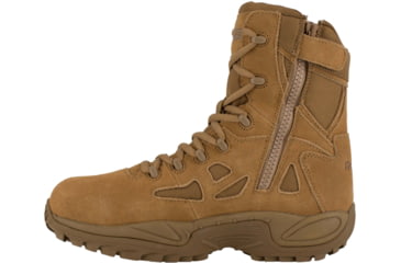 Image of Reebok Womens Rapid Response RB Stealth 8in Boots w/Side Zipper, Coyote, 6.5, RB885-COYOTE-6.5-Womens-W