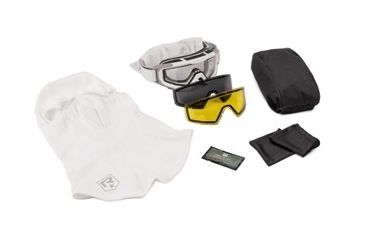 Image of Revision Snowhawk Deluxe Goggle System w/  Clear, Solar, Yellow High-Contrast Lenses, White Frame, 4-0100-0005