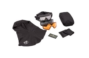 Image of Revision Snowhawk Deluxe Goggle System w/ Clear, Solar, Vermillion High-Contrast Lenses, Black Frame, 4-0100-0002