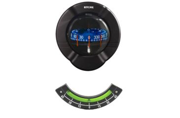 Image of Ritchie SR-2 Venture Sail Boat Compass w/Clinometer - Bulkhead Mount - Black 31155