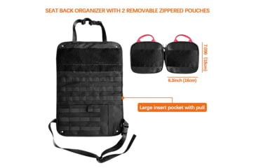 Image of Roaring Fire Razorback Car Seat Back Organizer, Black, 21.65x14.96 inch, RF-CBSOP01-BK