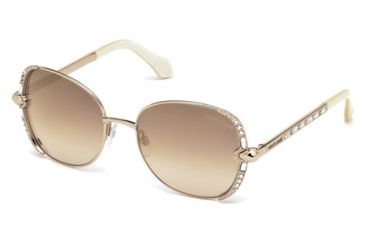 Image of Roberto Cavalli RC974S Sunglasses - Shiny Rose Gold Frame Color, Brown Mirror Lens Color