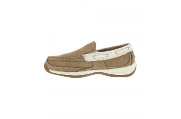 Image of Rockport Womens Sailing Club Steel Toe Slip On Boat Shoes, Brown, 7.5, RK673-BROWN-7.5-WOMENS-W