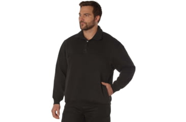 Image of Rothco Firefighter / EMS Quarter Zip Job Shirt, Black, Small, 7650-Black-S