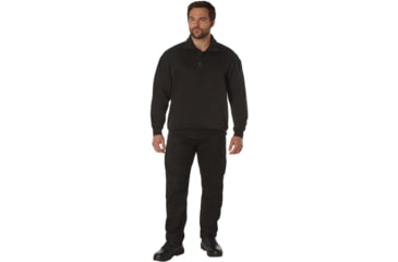 Image of Rothco Firefighter / EMS Quarter Zip Job Shirt, Black, Small, 7650-Black-S