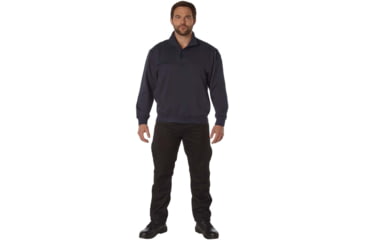 Image of Rothco Firefighter / EMS Quarter Zip Job Shirt - Mens, Midnight Navy Blue, Small, 7750-MidnightNavyBlue-S